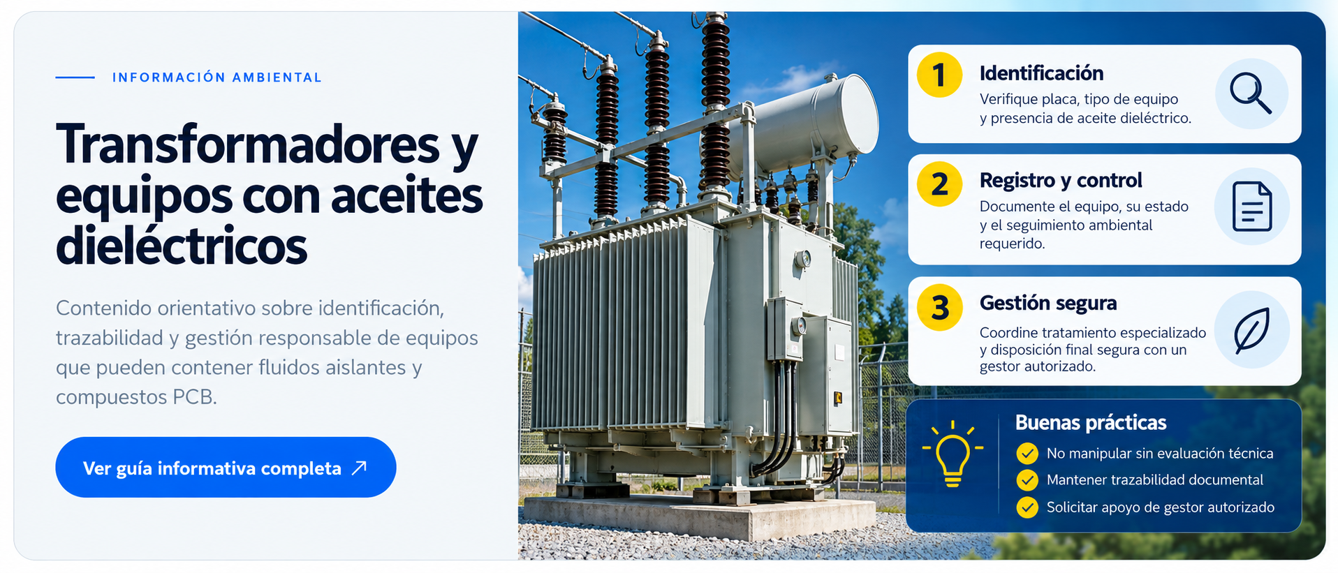 Guía original TESLA RAEE sobre transformadores, aceites dieléctricos y gestión responsable
